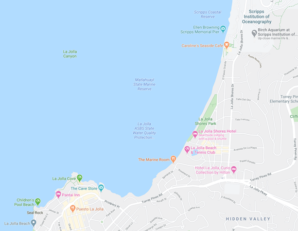 La Jolla San Diego Beaches Map